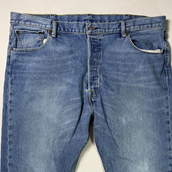 Levi's 501 Button Fly Blank Tab Jeans Men's 42x34 Med. Wash Straight Leg 2/$50 - Picture 8 of 16